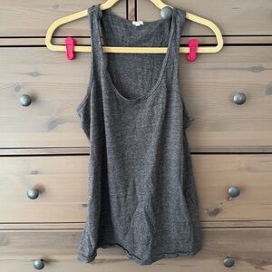 J. Crew Spacedye Scoop Neck Racerback Tank Top Dark Heather Grey Size Medium